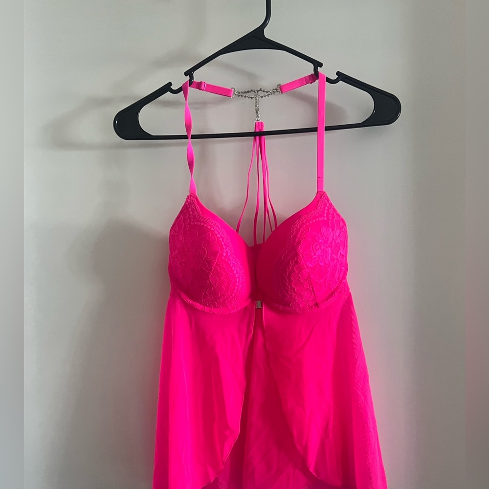 La SENZA Hot Pink Mesh Lingerie